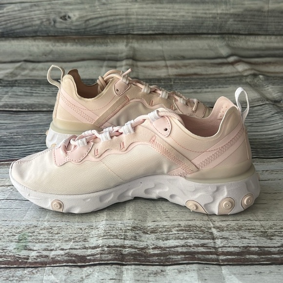 Nike Wmns React Element 55 Pink and Cream Sneakers Sz 7 - Picture 6 of 9